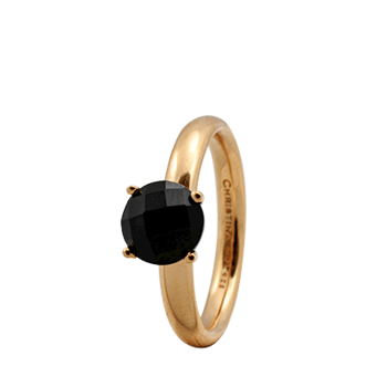 Christina Collect gullbelagt ring - Svart Onyx